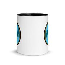 Load image into Gallery viewer, Black/Gold trim volcano mug

