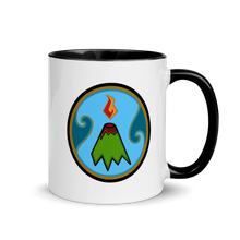Load image into Gallery viewer, Black/Gold trim volcano mug
